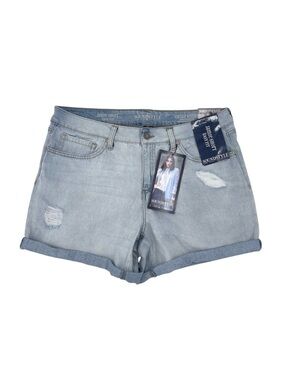 NEW SoundStyle Jamie Short Easy Fit Womens Size 14 Light Wash Distressed Stretch